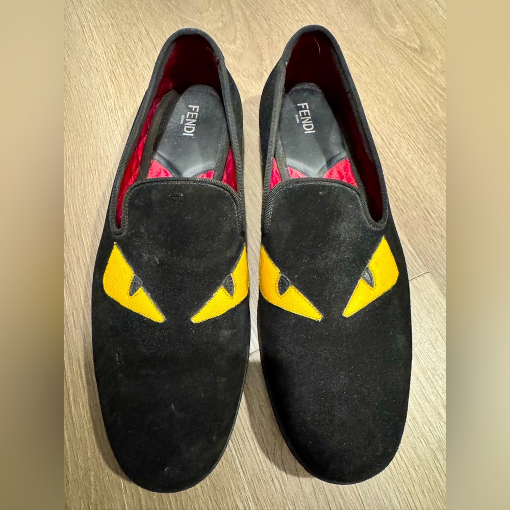 Fendi Monster Eyes Suede Loafers - UK Size 8.5